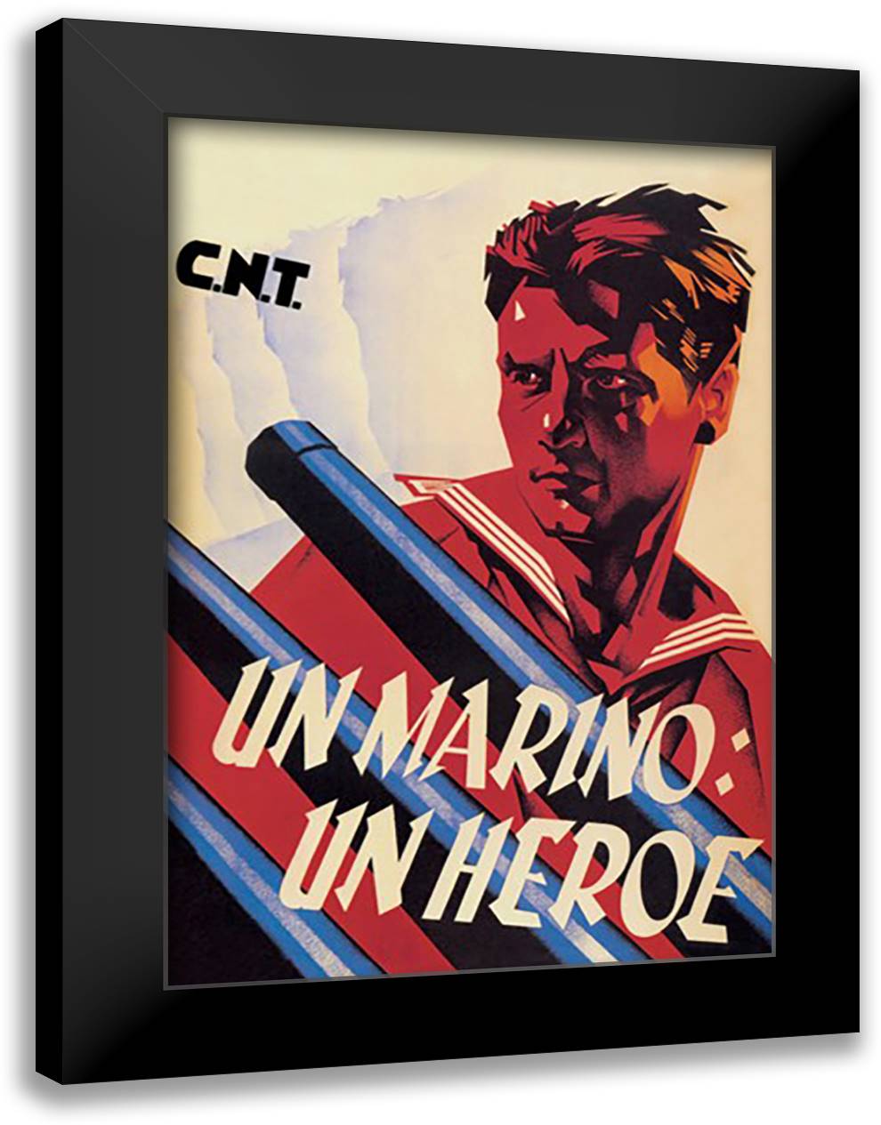 Sailor: A Hero 16x22 Black Modern Wood Framed Art Print Poster by Ballester, Arturo