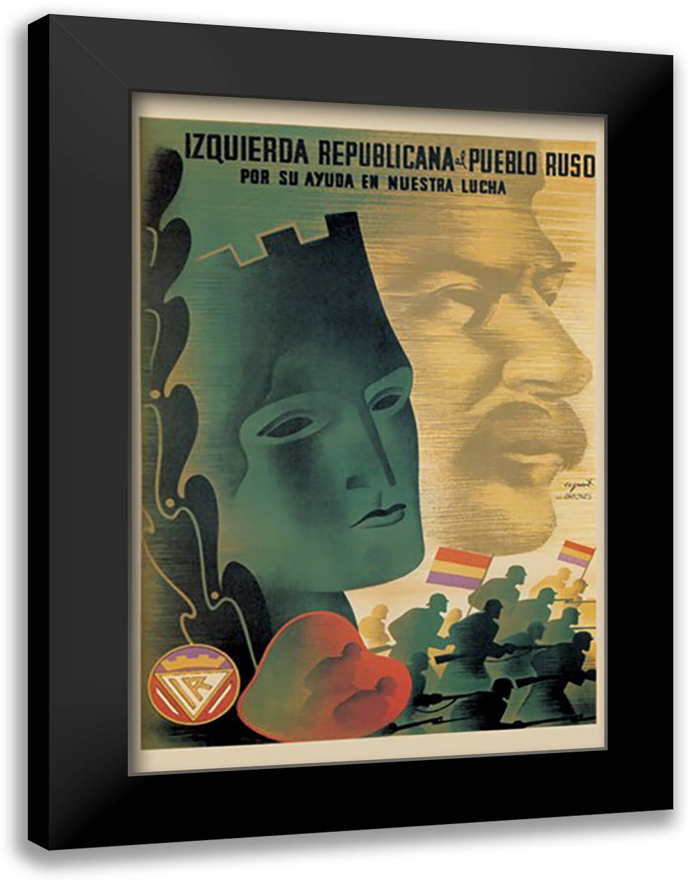Russia and Its Help in Our Fight 16x22 Black Modern Wood Framed Art Print Poster by Espert-briones