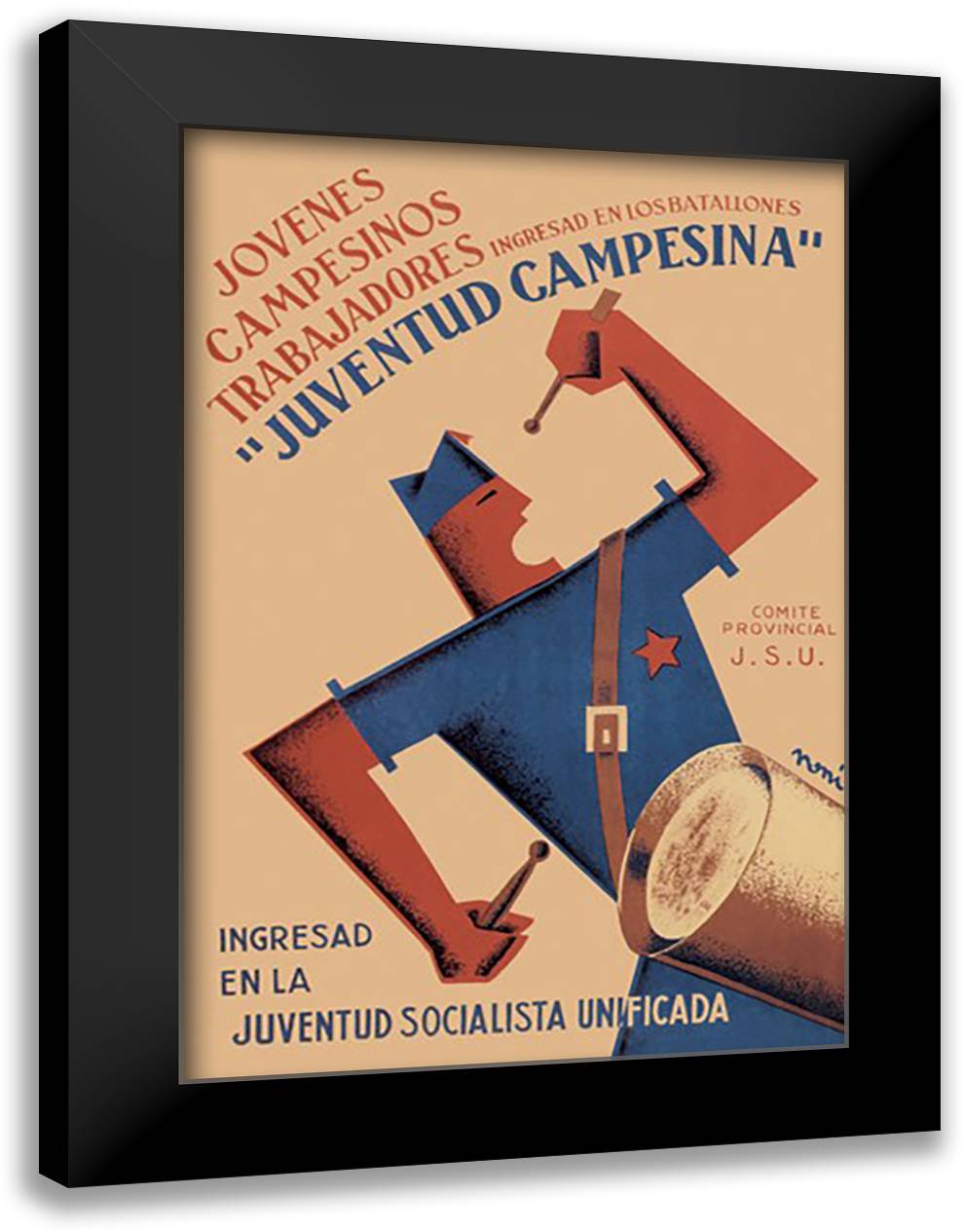 Juventud Campesina 16x22 Black Modern Wood Framed Art Print Poster