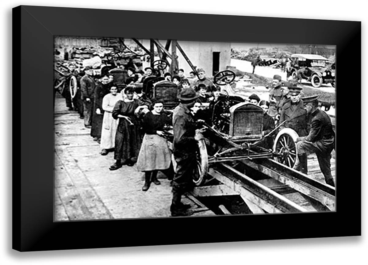 Let the Woman Do the Work 22x16 Black Modern Wood Framed Art Print Poster