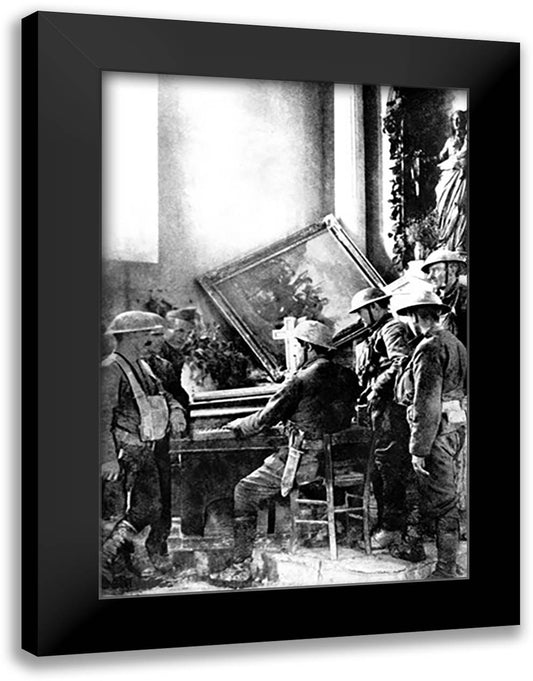 Stop It: Music in the Ruins 16x22 Black Modern Wood Framed Art Print Poster