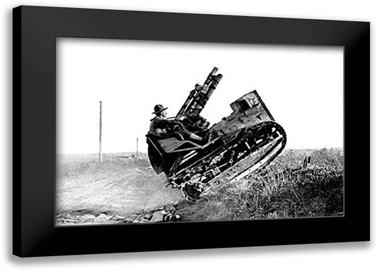 American 75 Tractor Gun 22x16 Black Modern Wood Framed Art Print Poster