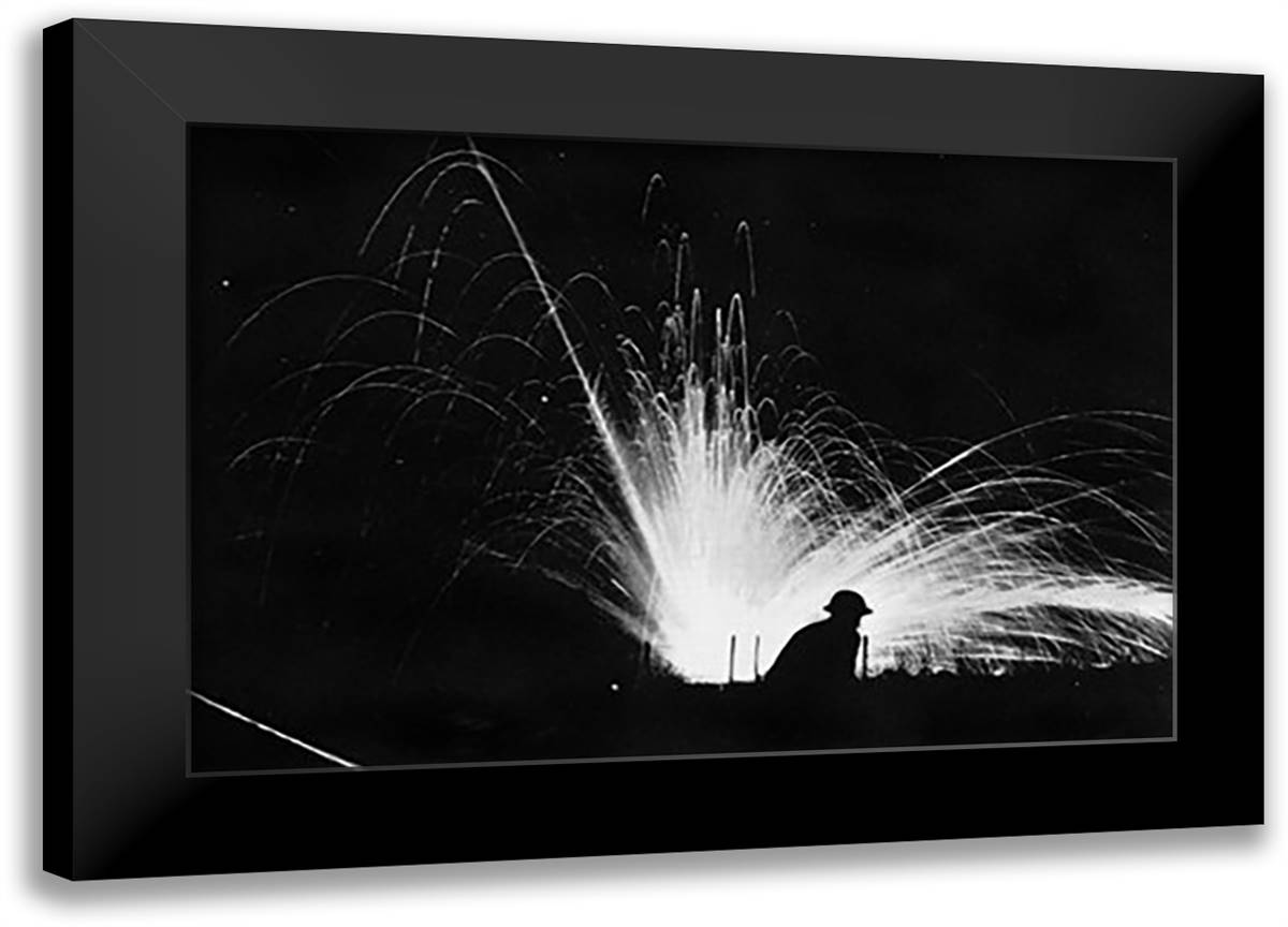 Night Attack 22x16 Black Modern Wood Framed Art Print Poster