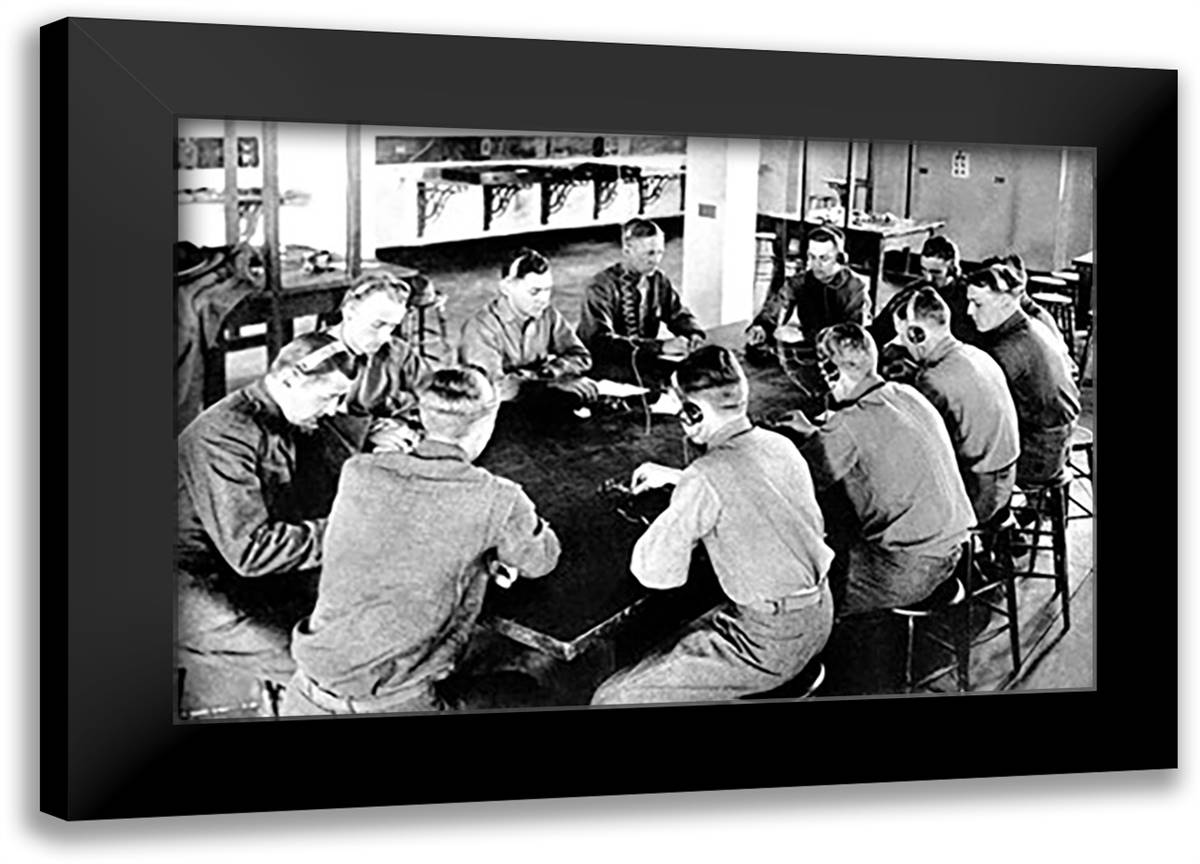 Learning the Morse Code 22x16 Black Modern Wood Framed Art Print Poster