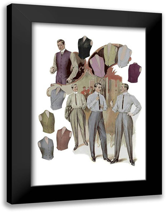 Right Vest 16x22 Black Modern Wood Framed Art Print Poster