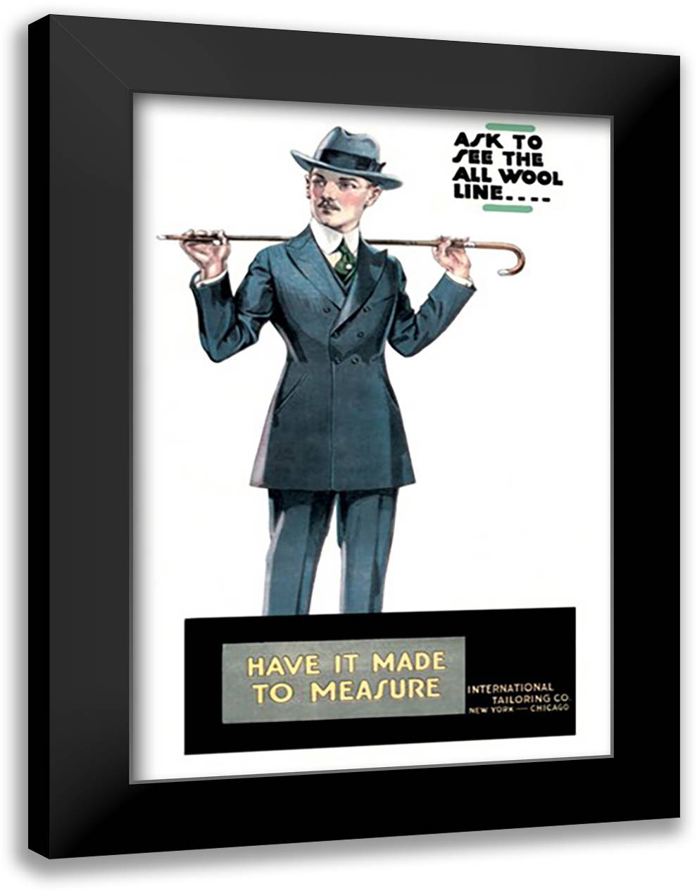 Ask to See the All-Wool Line 16x22 Black Modern Wood Framed Art Print Poster