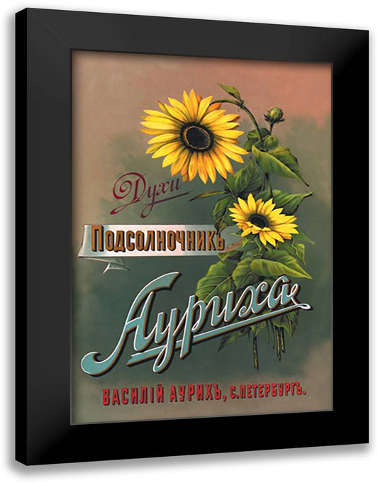 Sunflower Perfume 16x22 Black Modern Wood Framed Art Print Poster