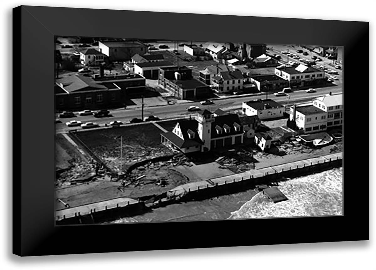 Virginia Beach Lifeboat Station 22x16 Black Modern Wood Framed Art Print Poster