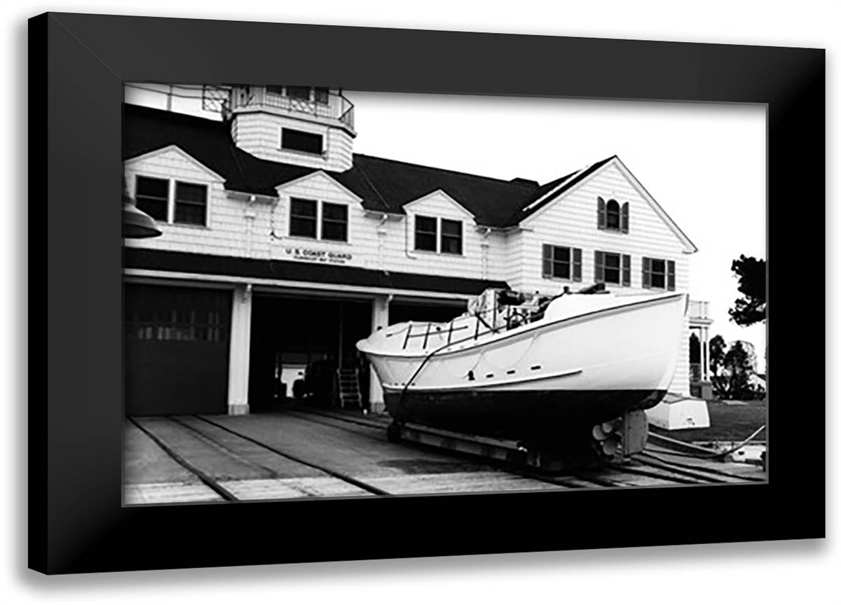 LIfeboat! 22x16 Black Modern Wood Framed Art Print Poster