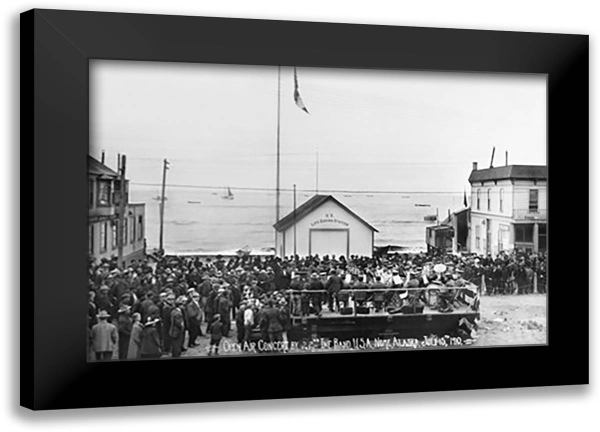 Opening Day Alaska Life Saving Station 22x16 Black Modern Wood Framed Art Print Poster