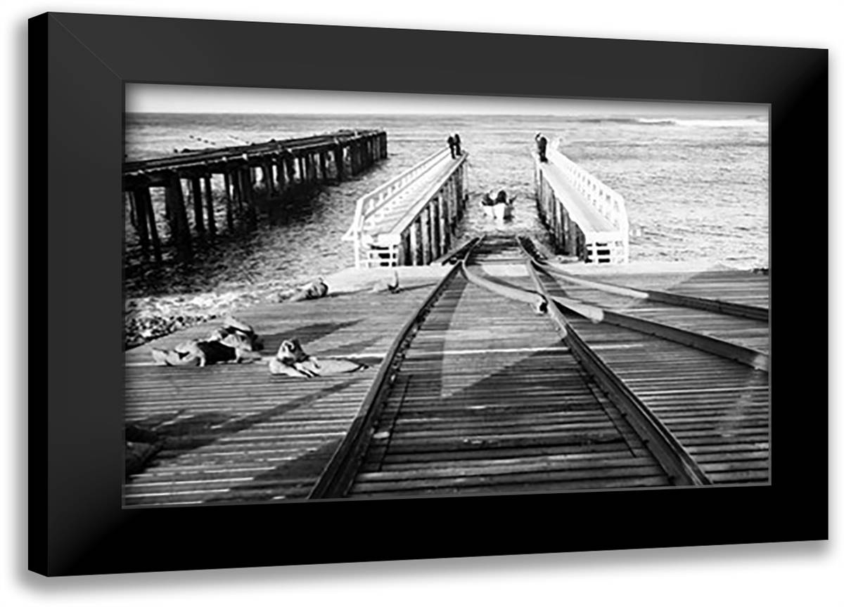 Boat Launch, Arena Cove 22x16 Black Modern Wood Framed Art Print Poster