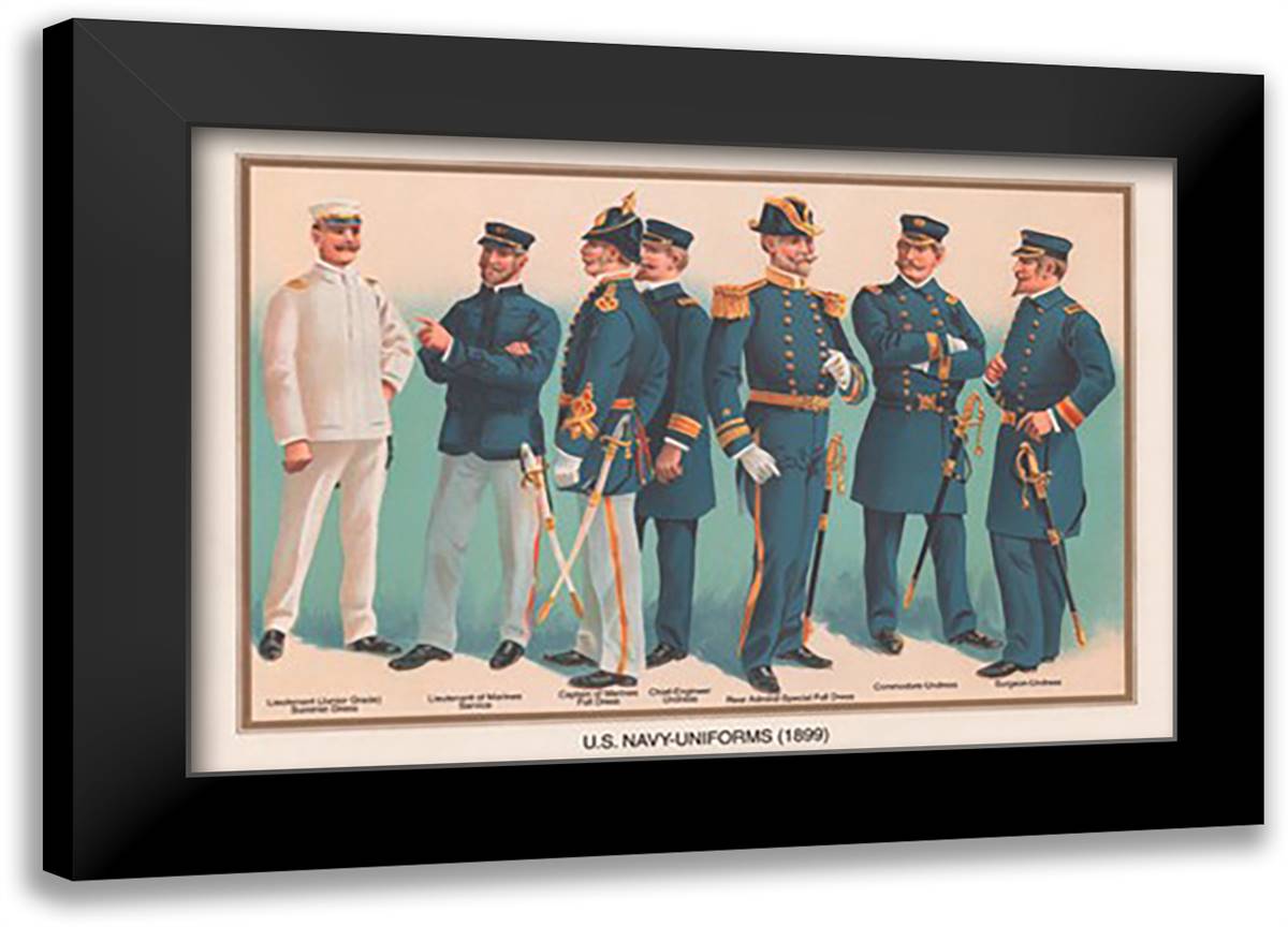 U.S. Navy Uniforms 1899 #4 22x16 Black Modern Wood Framed Art Print Poster by Plank, Werner
