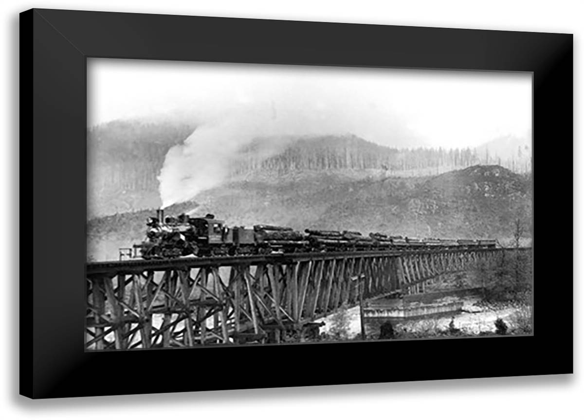 Logs to Market 22x16 Black Modern Wood Framed Art Print Poster by Kinsey, Clark