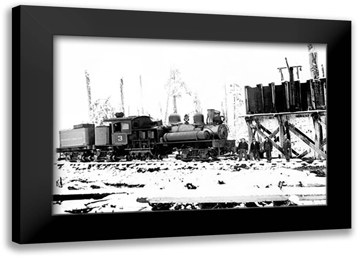 Winter in the Camp 22x16 Black Modern Wood Framed Art Print Poster by Kinsey, Clark