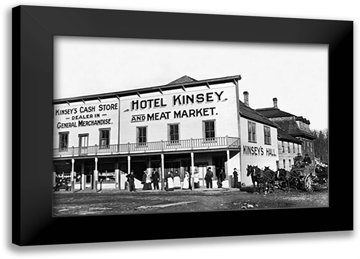 Hotel Kinsey and Meat Market 22x16 Black Modern Wood Framed Art Print Poster by Kinsey, Clark