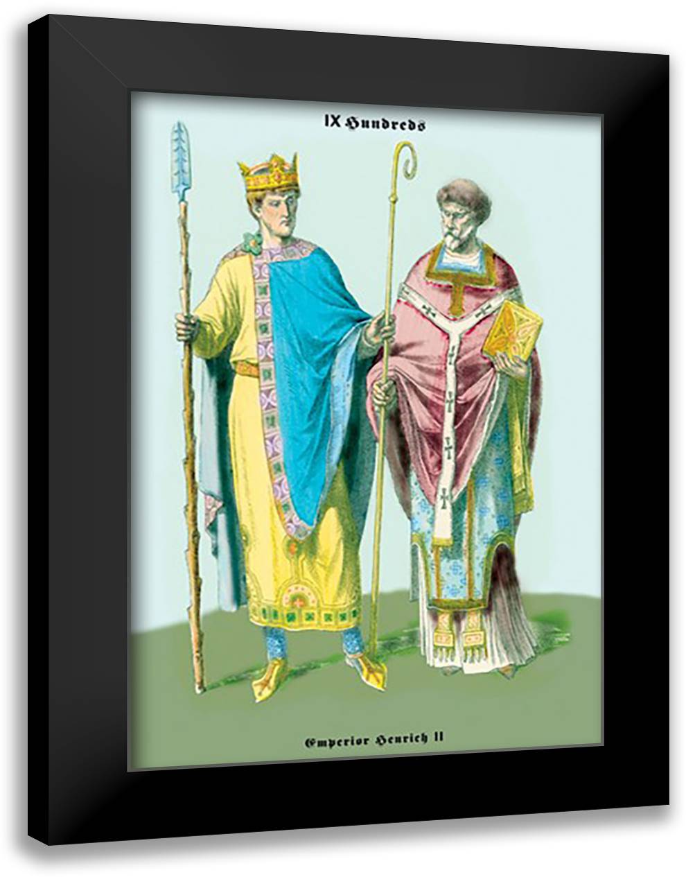 Emperor Zhenrich II, 10th Century 16x22 Black Modern Wood Framed Art Print Poster by Brown, Richard