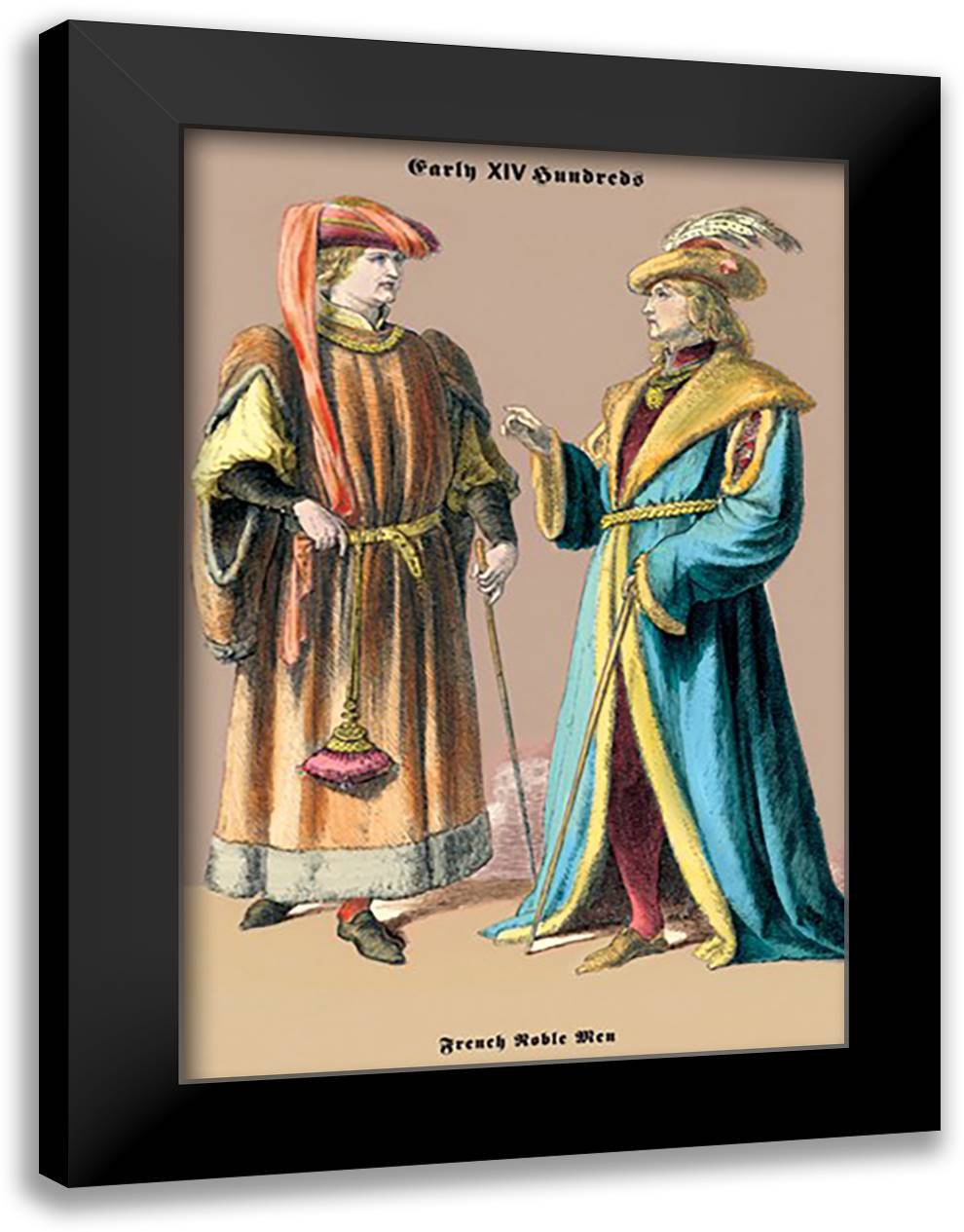 French Nobleman, 15th Century 16x22 Black Modern Wood Framed Art Print Poster by Brown, Richard