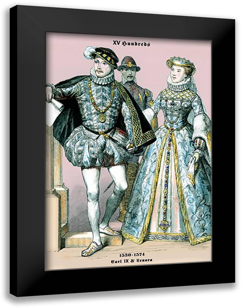 Carl IX and Lenora 16x22 Black Modern Wood Framed Art Print Poster by Brown, Richard