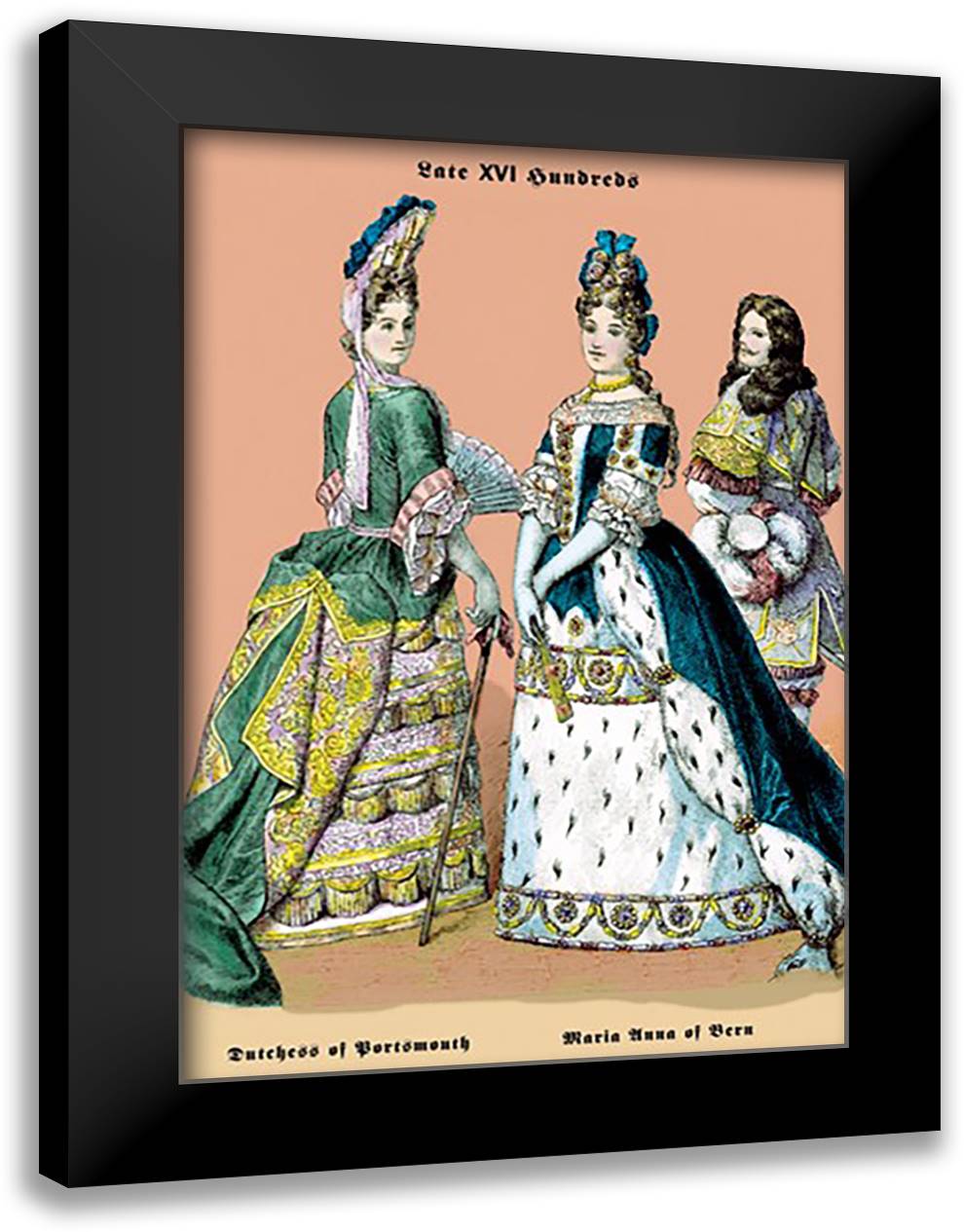 Dutchess of Portsmouth and Maria Ann of Bern 16x22 Black Modern Wood Framed Art Print Poster by Brown, Richard