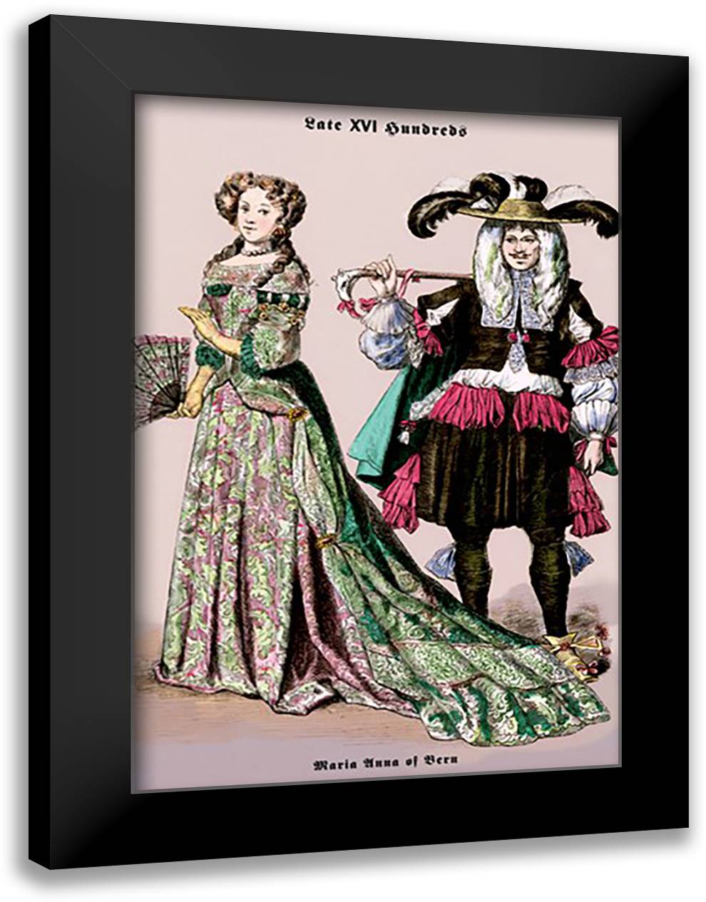 Maria Ann of Bern 16x22 Black Modern Wood Framed Art Print Poster by Brown, Richard
