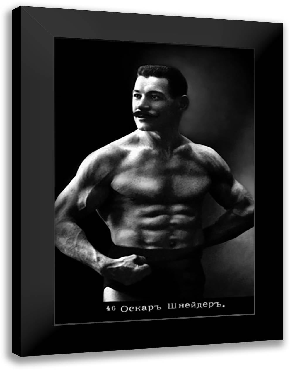 Oscar the Russian Wrestler 16x22 Black Modern Wood Framed Art Print Poster