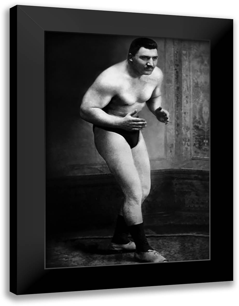 Ready to Wrestle 16x22 Black Modern Wood Framed Art Print Poster