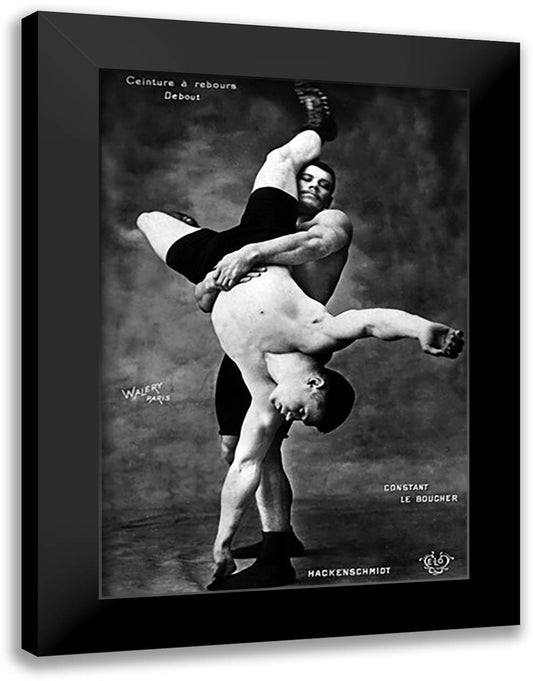 Ceinture a Rebours Debout 16x22 Black Modern Wood Framed Art Print Poster