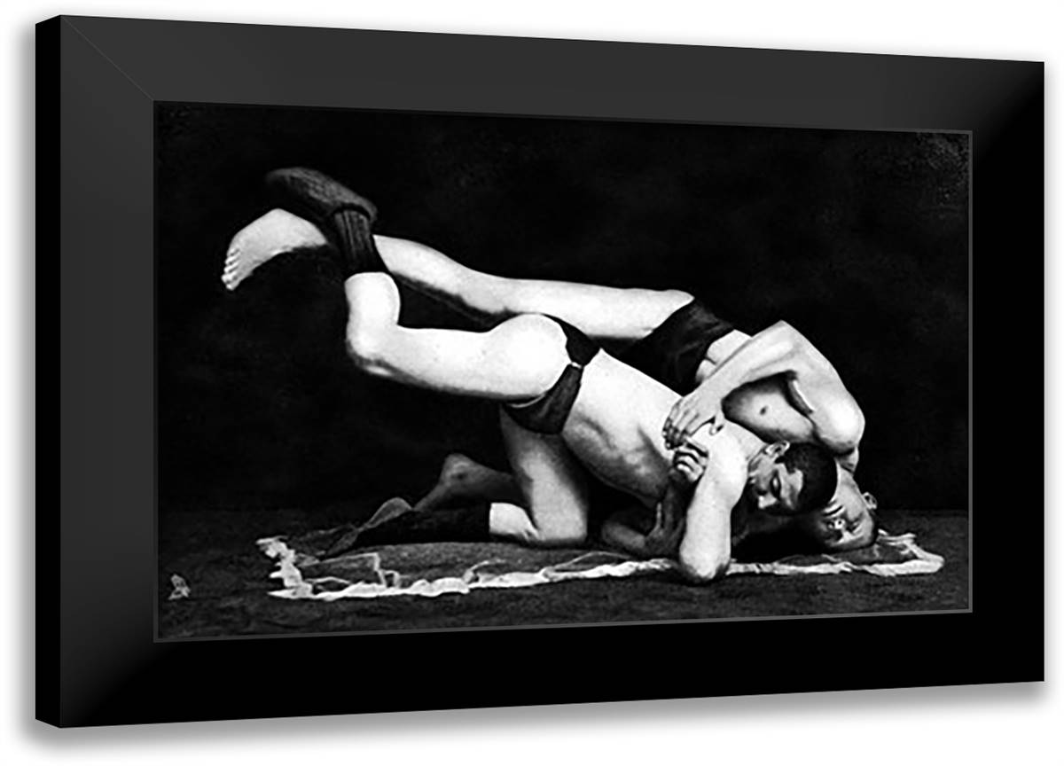 Post and Drop 22x16 Black Modern Wood Framed Art Print Poster