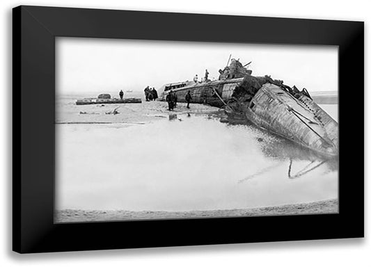 German Submarine 22x16 Black Modern Wood Framed Art Print Poster