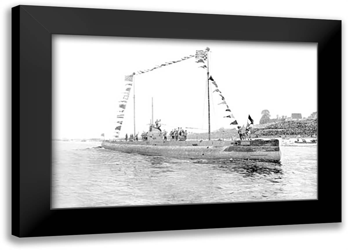 Triumphant Return of the Deutschland 22x16 Black Modern Wood Framed Art Print Poster by Bergen, Claus