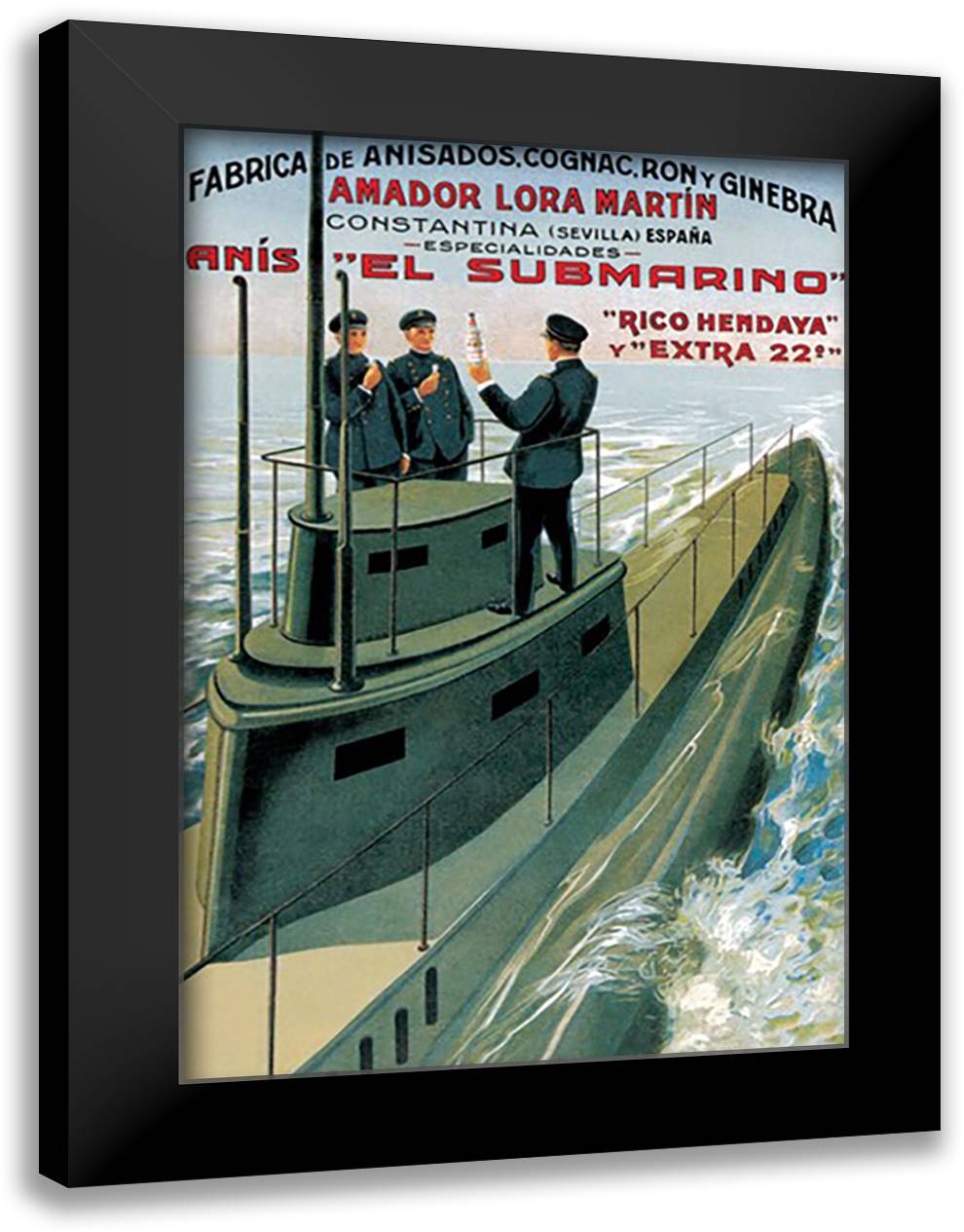 Anis "El Submarino" 16x22 Black Modern Wood Framed Art Print Poster