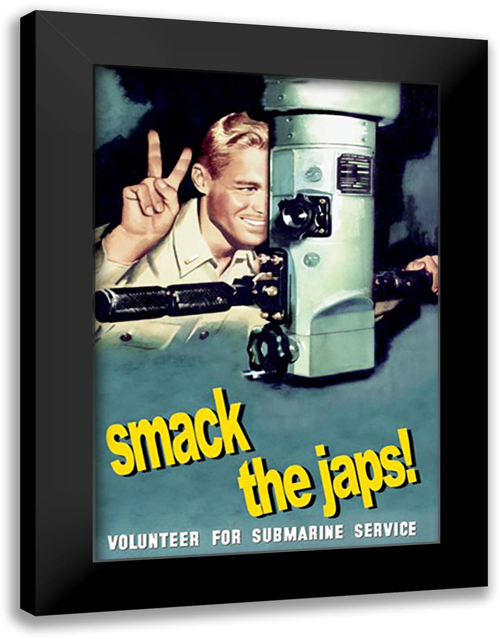 Smack the Japs! 16x22 Black Modern Wood Framed Art Print Poster