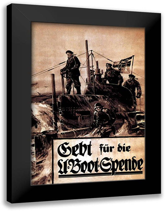 Give to the Submarine Fund 16x22 Black Modern Wood Framed Art Print Poster