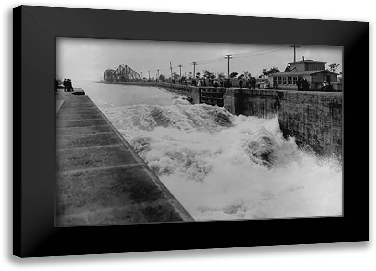 Canadian Lock Accident 22x16 Black Modern Wood Framed Art Print Poster