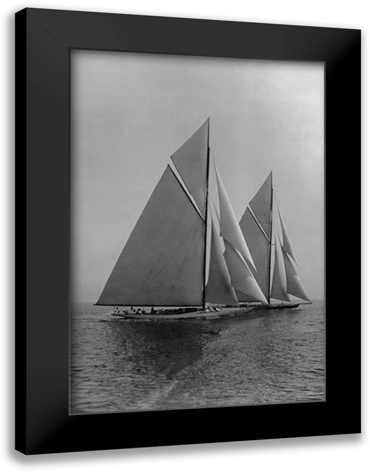 Shamrock & Resolute 16x22 Black Modern Wood Framed Art Print Poster by Daret, Jean