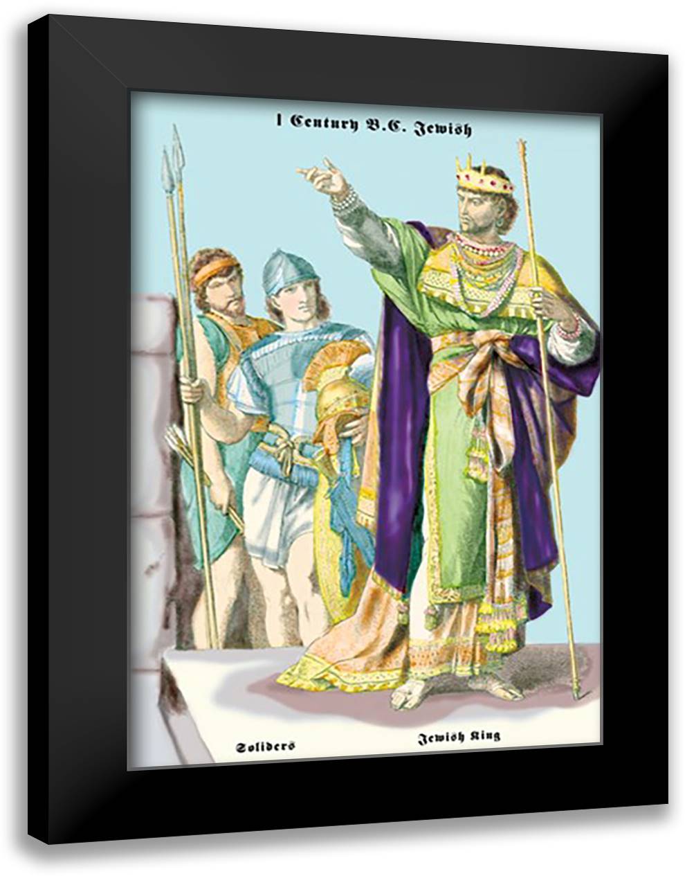 Soldiers and Jewish King, First Century B.C. 16x22 Black Modern Wood Framed Art Print Poster by Brown, Richard