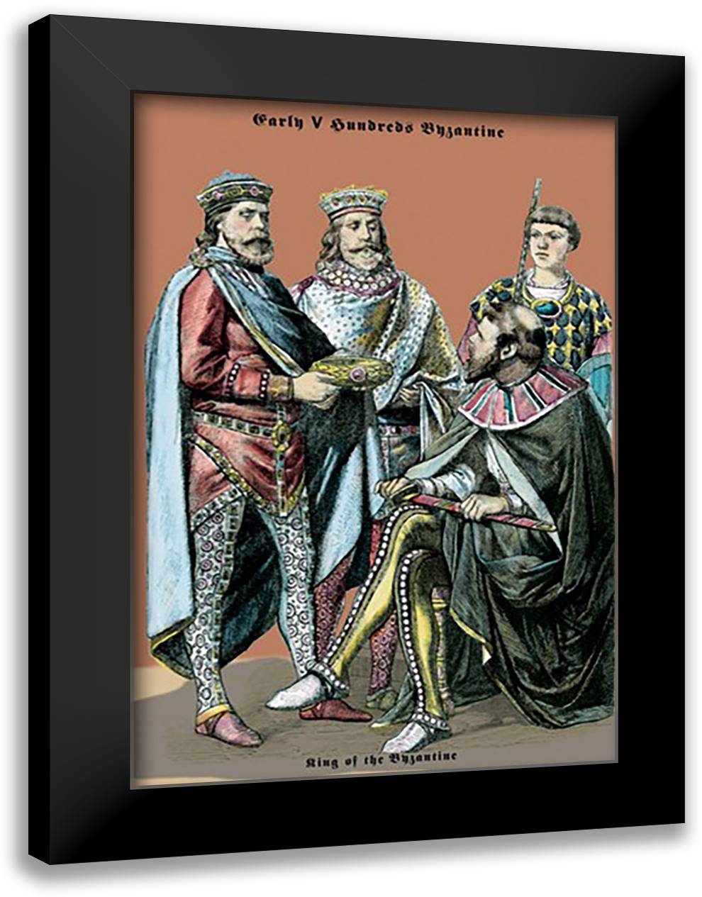 King of Byzantine, Sixth Century A.D. 16x22 Black Modern Wood Framed Art Print Poster by Brown, Richard