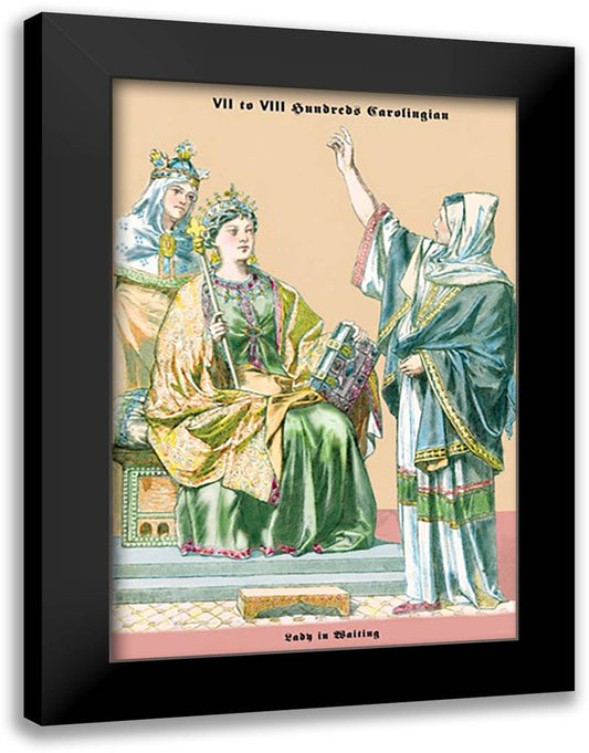 Carolingian Queen, 8th Century 16x22 Black Modern Wood Framed Art Print Poster by Brown, Richard