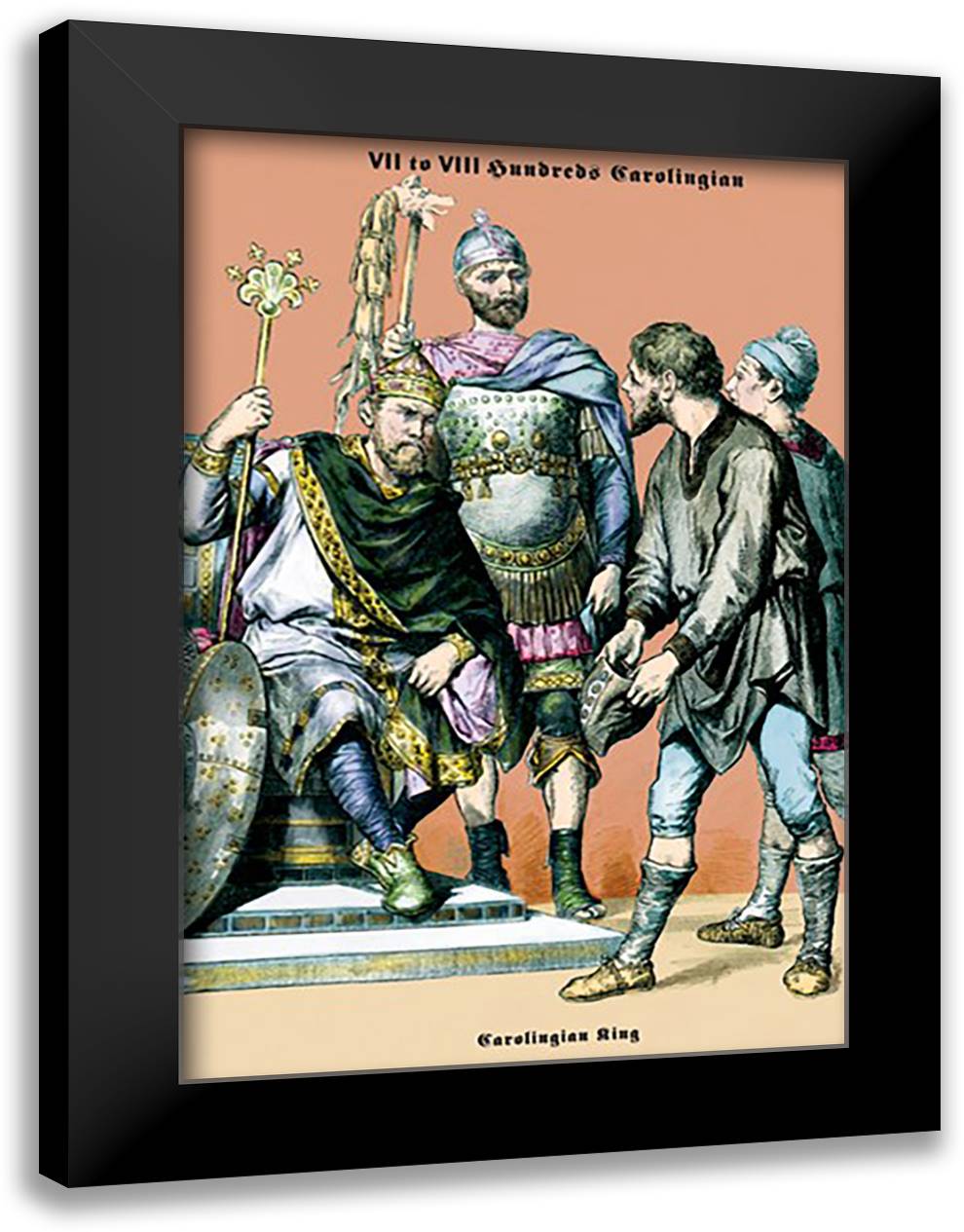 Carolingian King, 8th Century B.C. 16x22 Black Modern Wood Framed Art Print Poster by Brown, Richard