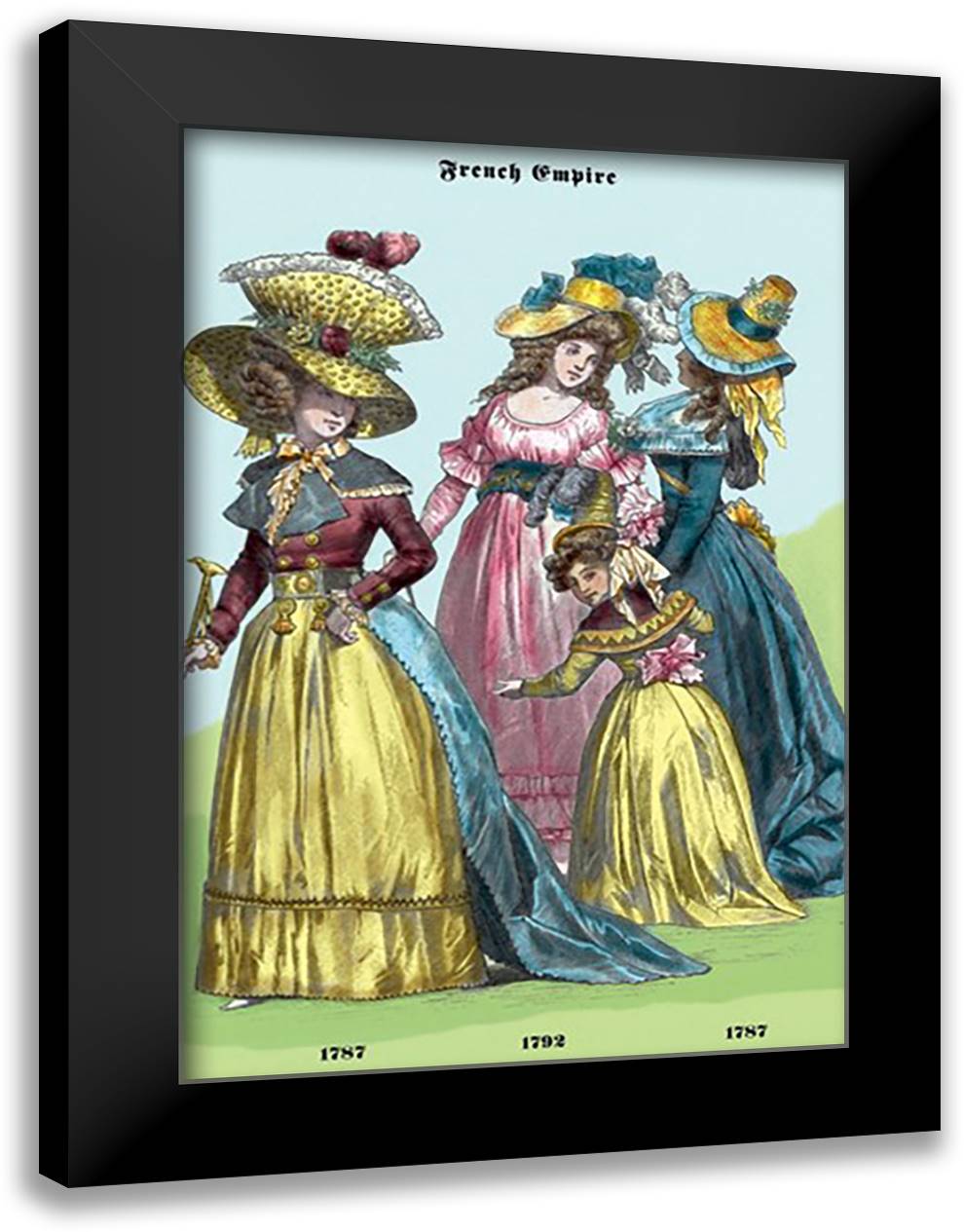 French Empire Dresses, 18th Century 16x22 Black Modern Wood Framed Art Print Poster by Brown, Richard