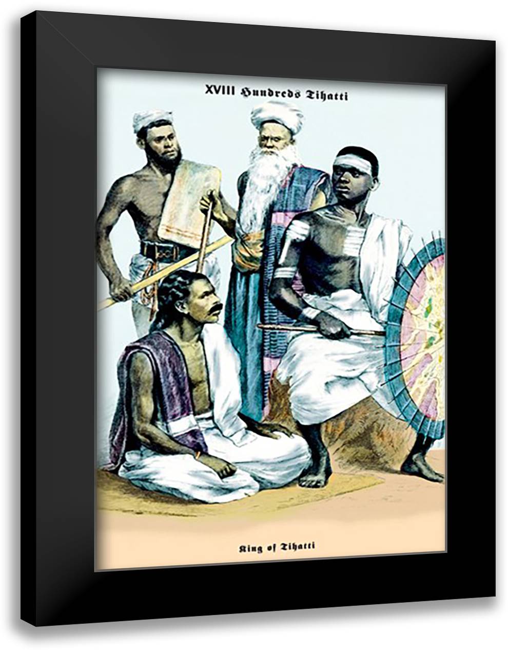 King of Tahiti 16x22 Black Modern Wood Framed Art Print Poster by Brown, Richard