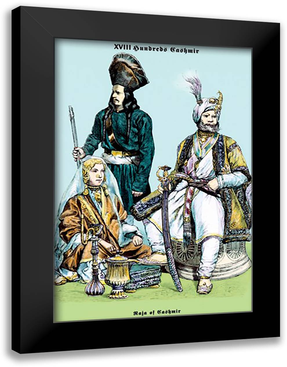 Raja of Cashmir, 19th Century 16x22 Black Modern Wood Framed Art Print Poster by Brown, Richard