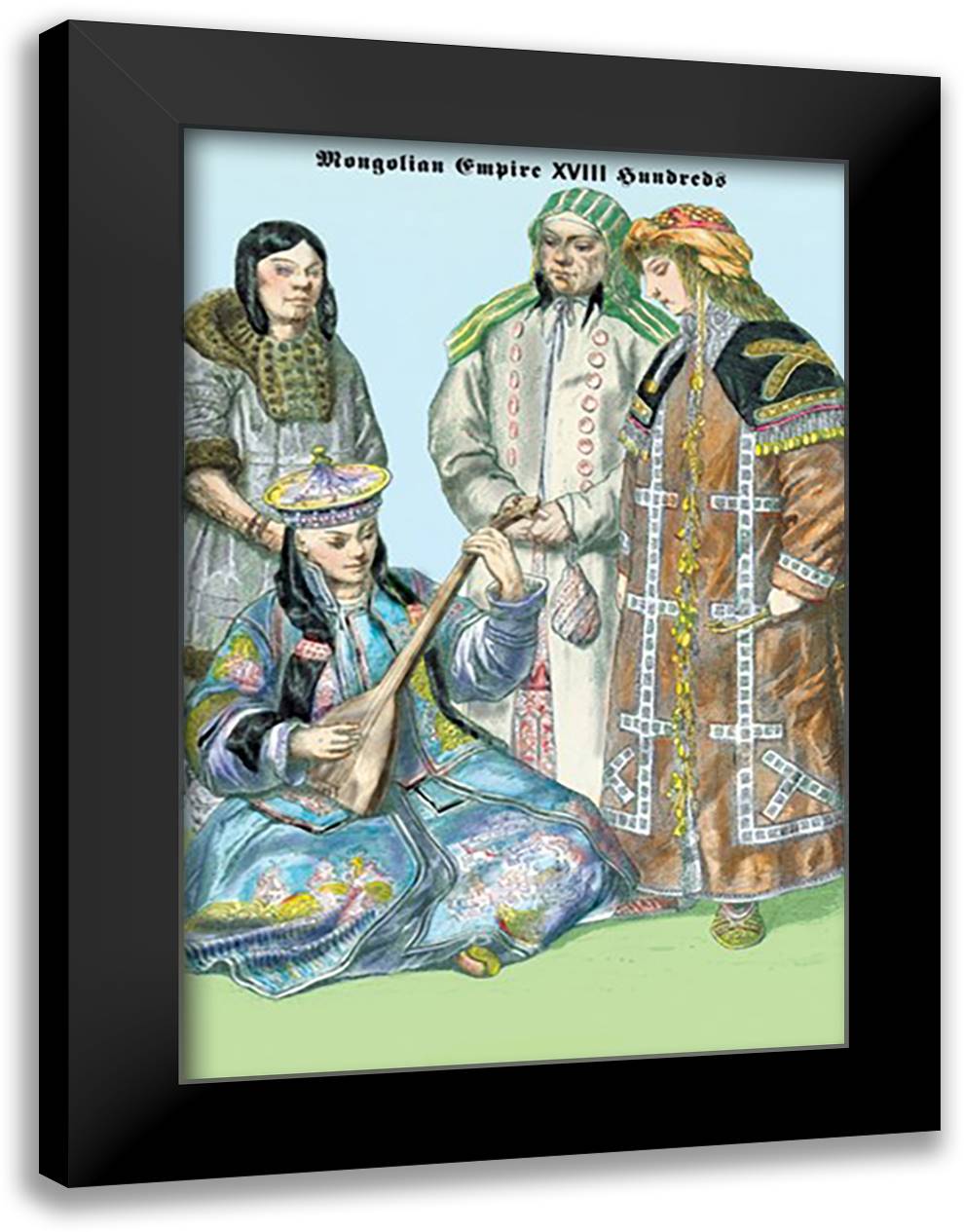 Mongolian, 19th Century 16x22 Black Modern Wood Framed Art Print Poster by Brown, Richard