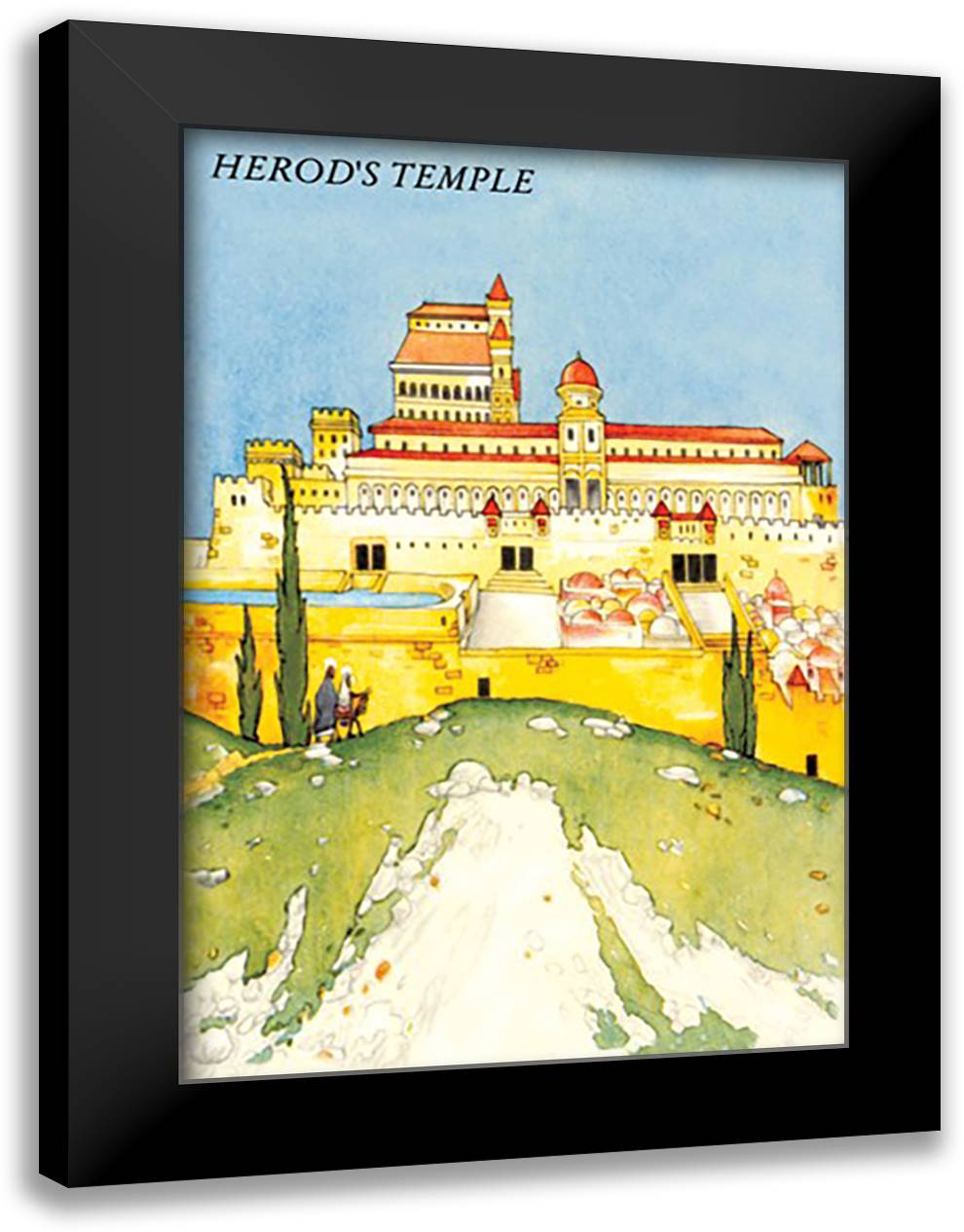 Herod's Temple 16x22 Black Modern Wood Framed Art Print Poster