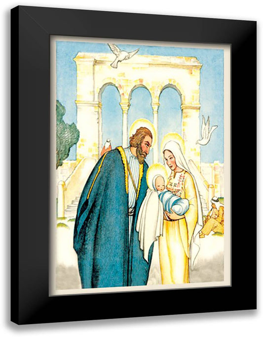 Marvel of the Baby Jesus 16x22 Black Modern Wood Framed Art Print Poster