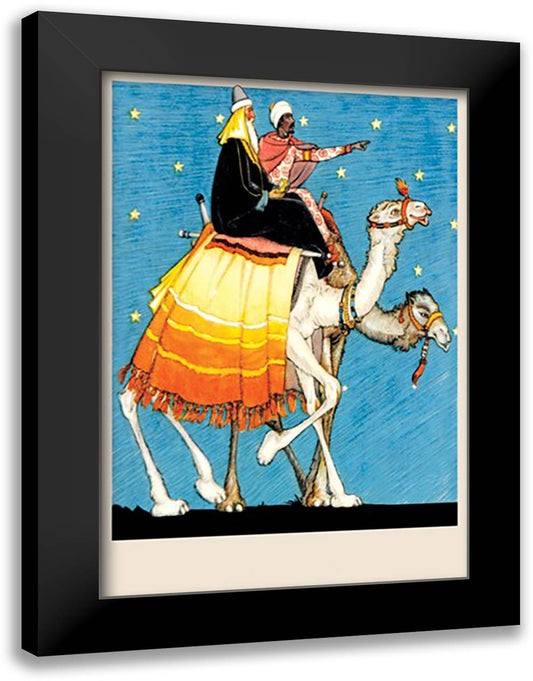 Two Wise Men 16x22 Black Modern Wood Framed Art Print Poster