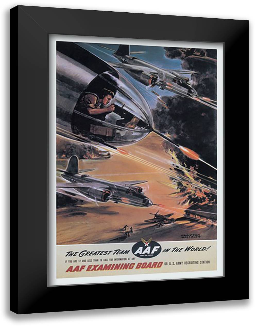 Greatest Team in the World 16x22 Black Modern Wood Framed Art Print Poster