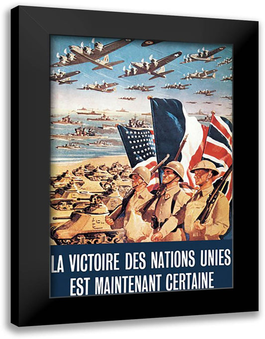 Victoire des Nations Unies 16x22 Black Modern Wood Framed Art Print Poster