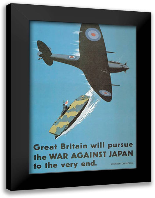 War Against Japan 16x22 Black Modern Wood Framed Art Print Poster