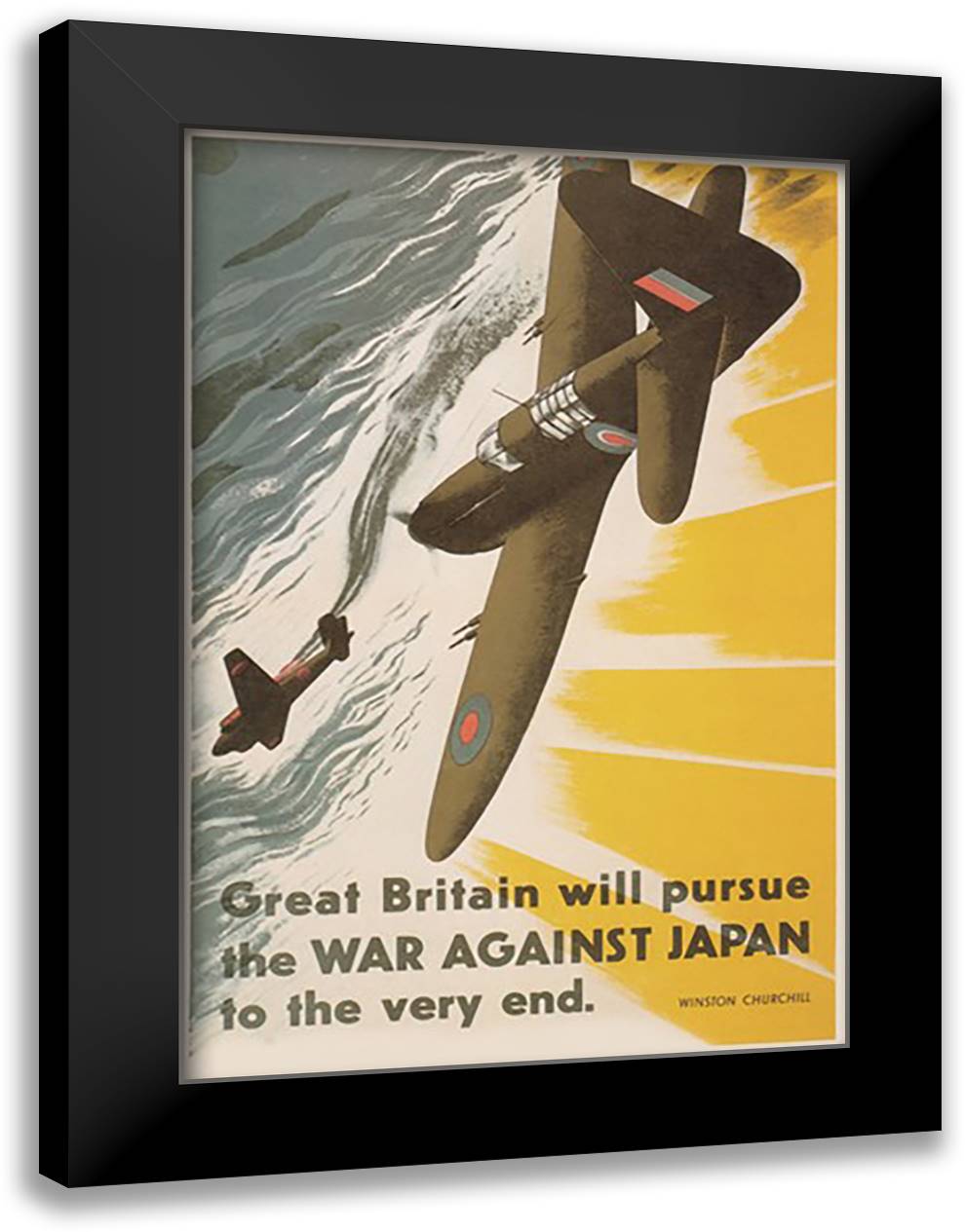 War Against Japan 16x22 Black Modern Wood Framed Art Print Poster